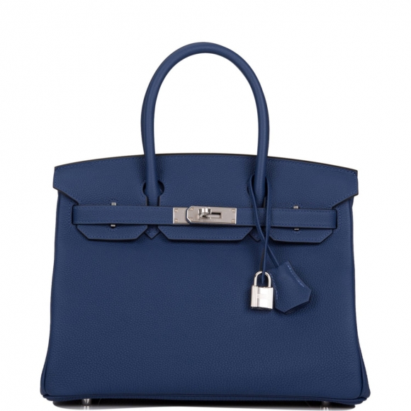 Hermes Deep Blue Togo Birkin 30cm Palladium Hardware